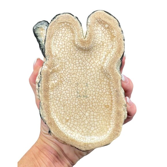 Vintage Ceramic Dog With Hat & Pouch Planter Hand-Painted Crackle Glaze - Picture 6 of 6